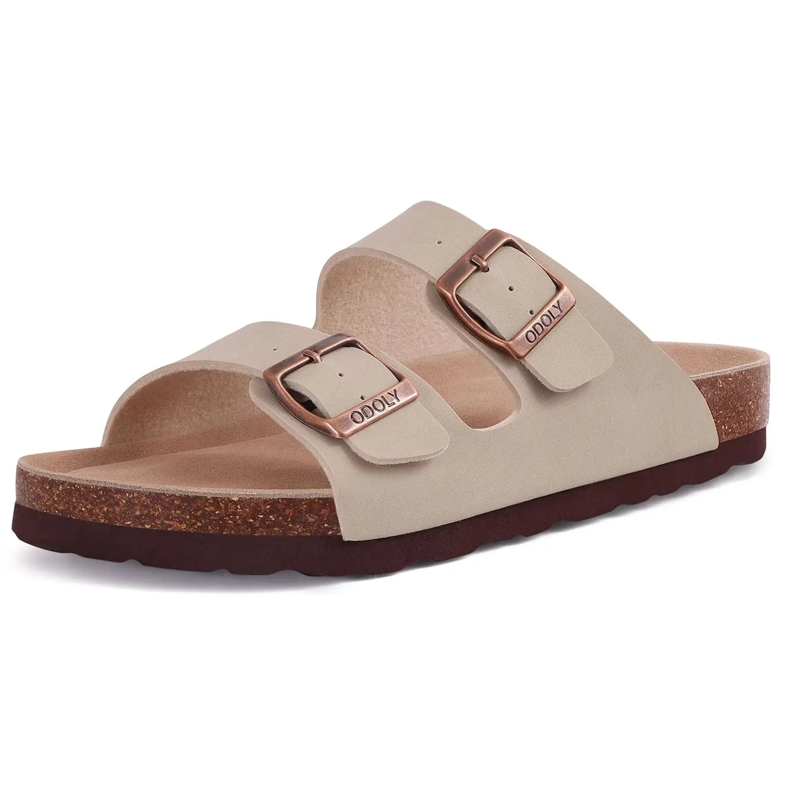 Shevalues Cork Sole Slippers For Women Men Classic Suede Summer Sandals With Arch Support Fashion Orthopedic Beach Cork Shoes