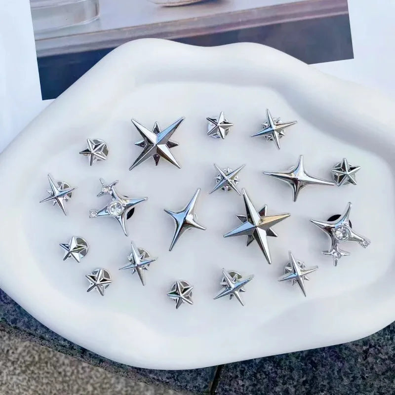 18pcs/Set Detachable Punk Style Metal Rivets Decorative Buckles For Garden Shoes & Hole Shoes New
