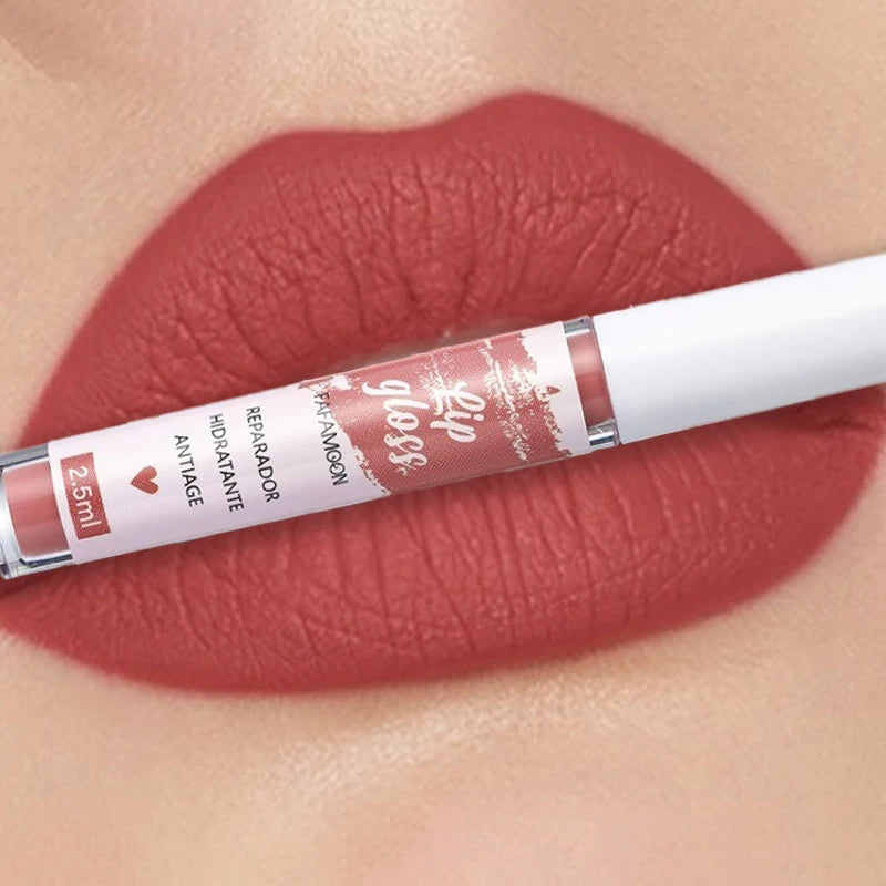 Matte Liquid Lipstick Rose Red Lip Glaze Makeup Moisturizing Waterproof Durable Lip Mud Non-stick Cup Lip Gloss Korean Makeup