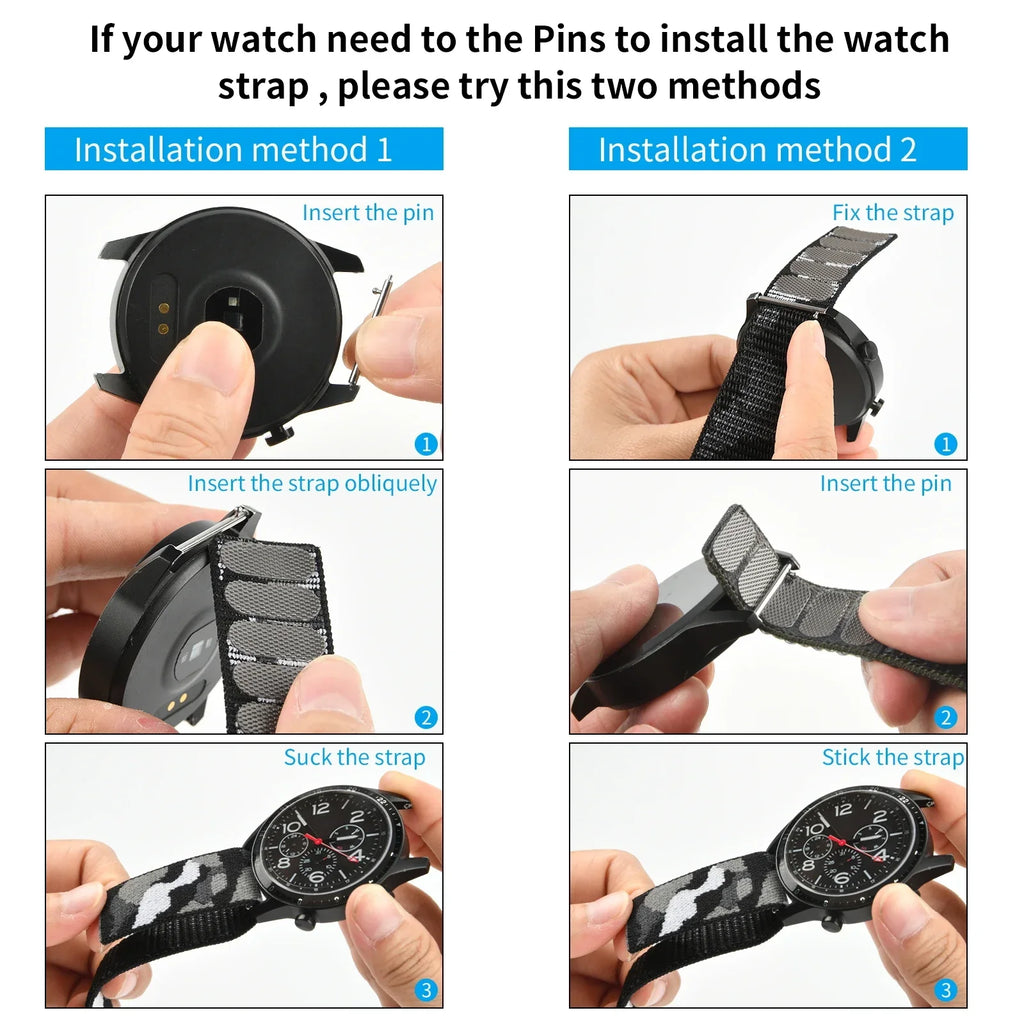 26mm 22mm Nylon Loop Watch Band For Garmin Fenix 8 8Pro 7 7X 6 6X 5X/Forerunner 970 965/Enduro 3 2/Instinct 3 2X QuickFit Strap