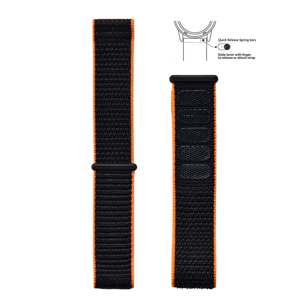 20mm 22mm Quick Release Hook Loop Elastic Sailcloth Nylon Watch Strap Adjustable Comfortable Universal Replacement Watchbands