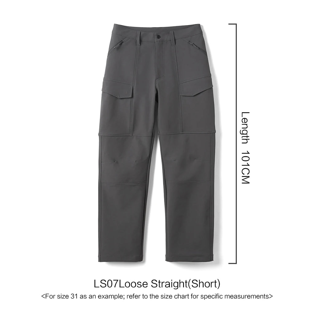 SIMWOOD 2026 Spring New Loose Straight Water Repellent Softshell Pants Men Elastic Hiking Trouser