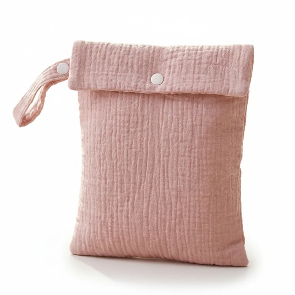 Baby Diaper Bag Muslin Cotton Gauze Wet Bag Portable Travel Hanging Organizer Pouch Infant Toddler Mommy Cosmetic Bag Best