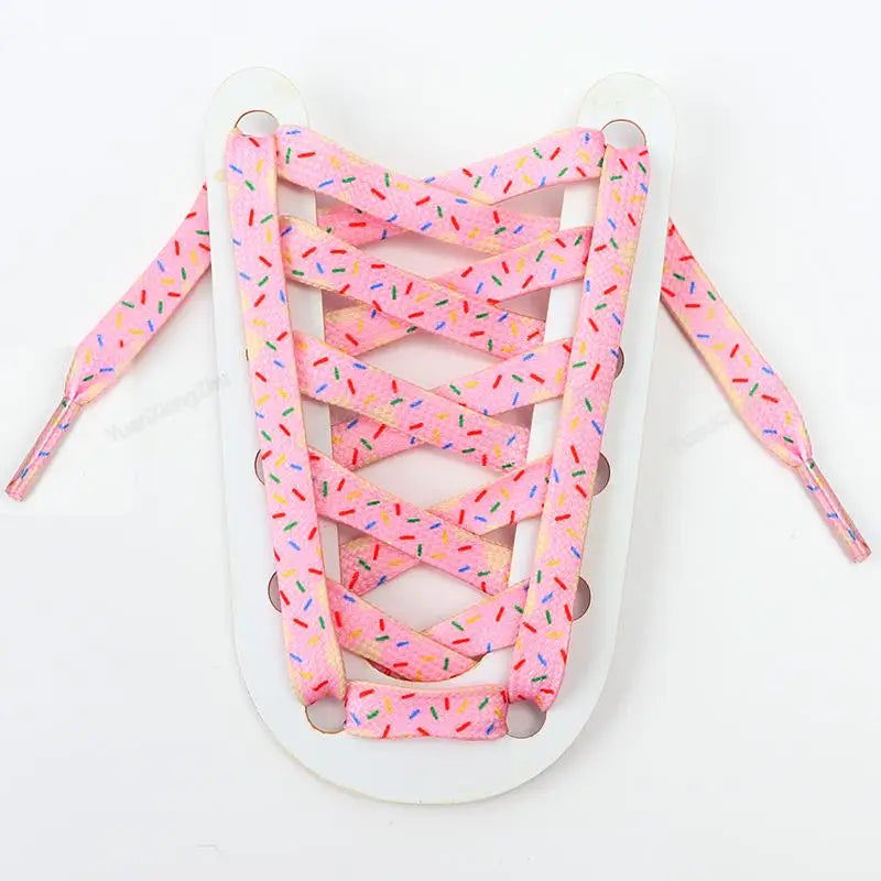 1Pair Print Shoelaces for Sneakers Quality Fabric Flat Shoe laces Fashion Girl Laces for Shoes width 0.8cm 120/140/160CM