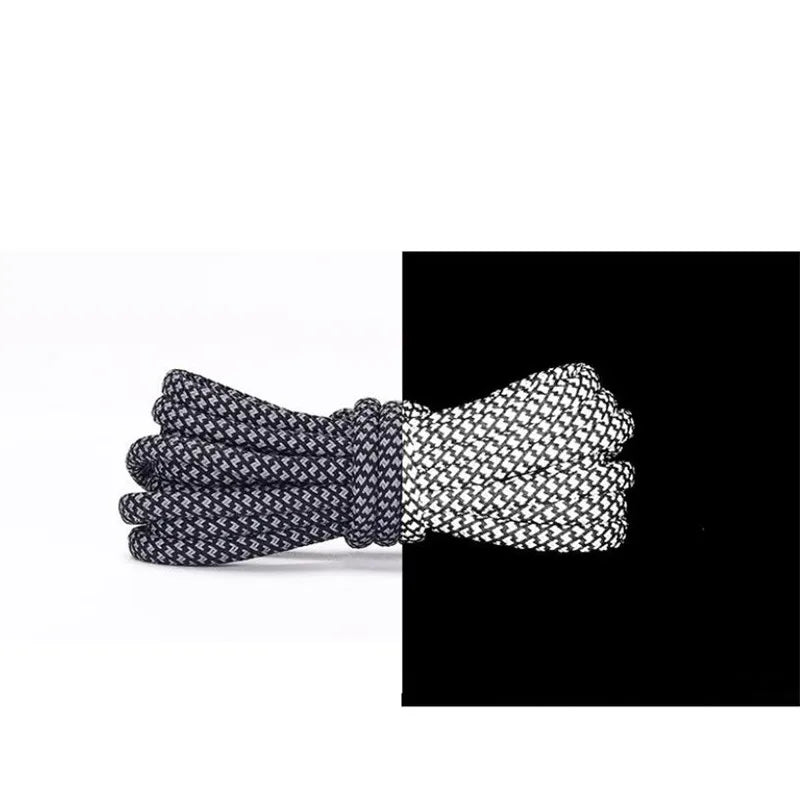 1 Pair Reflective Shoelaces Top Quality Round Rope Sports Shoe Laces Boots and Sneaker Shoelace Multi-color Length 120cm