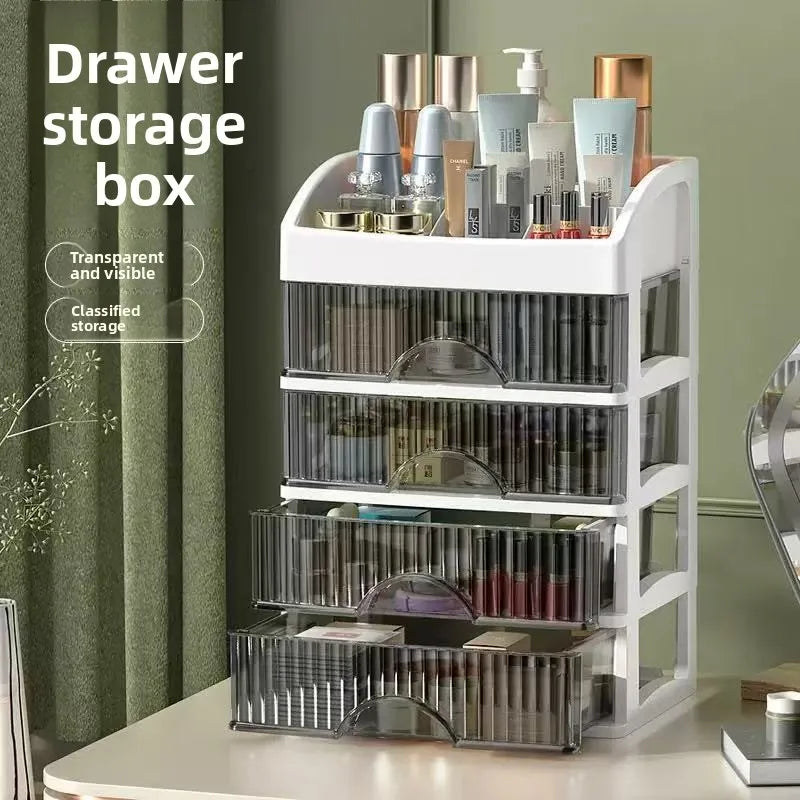 New 5-Layer Drawer Cosmetic Storage Box Multi Layer Makeup Organizer Dressing Table Office Desk Sundries Storage Cabinet