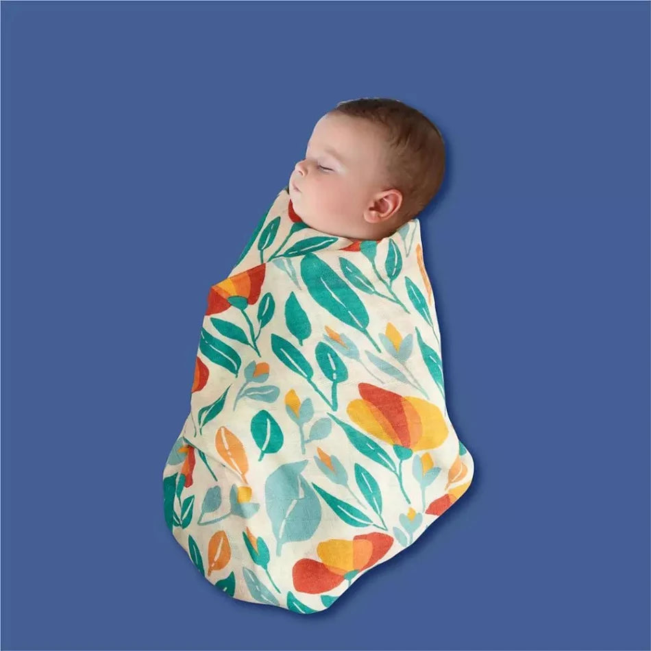 Elinfant 100% Cotton 120*110cm 2 Layers Newborn Baby Bath Towel Wrap Muslin Swaddle Blankets Wholesale Dropshipping