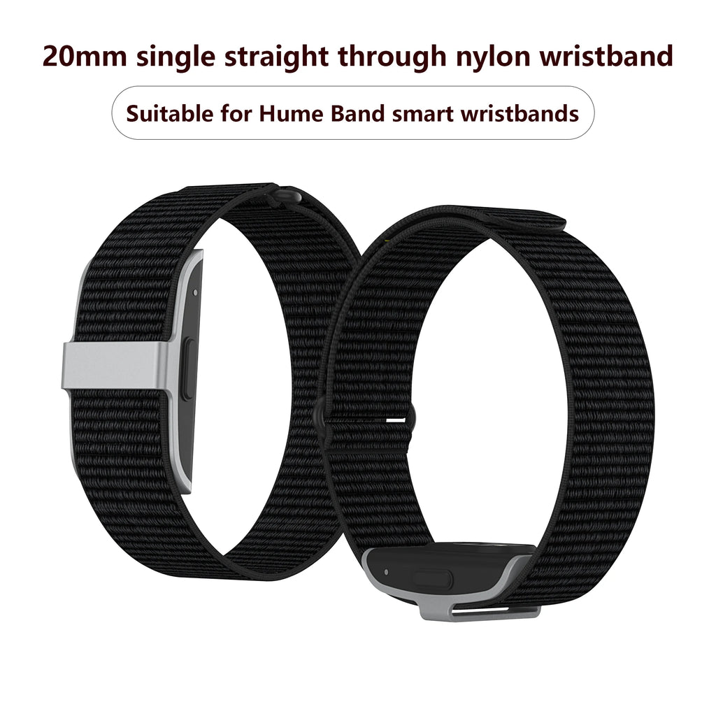 Suitable for Humu Band smart wristband strap 20mm single straight through nylon loop strap, breathable and comfortable