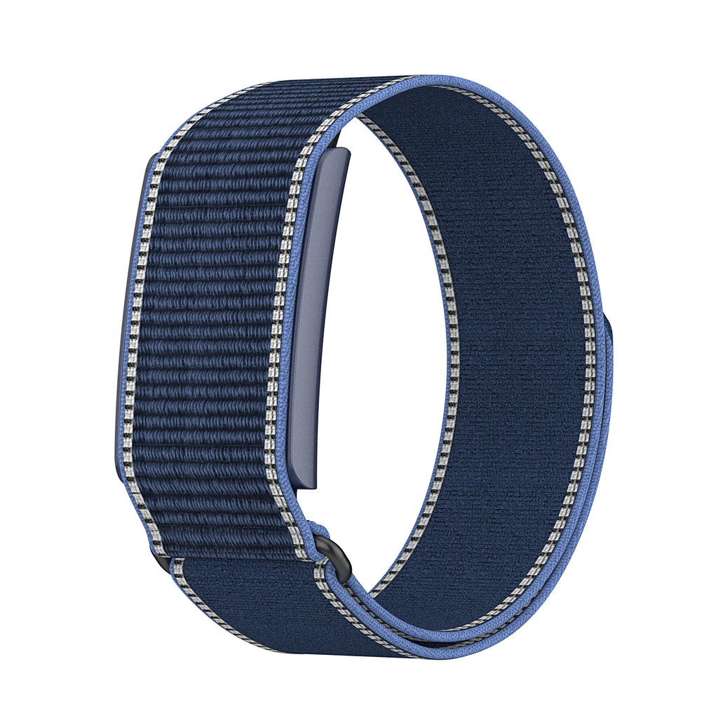 Full Coverage Nylon Elastic Armband Wristband for Amazfit Helio Adjustable Genuine Leather Hook and Loop Water-Resistant Strap