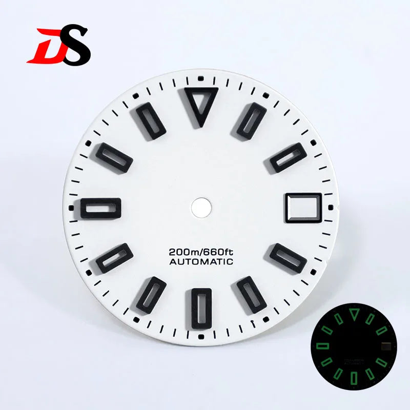 NH35 Dial Matte Dial Hollow Index 28.5mm BGW9 C3 Lume for NH35/NH34 Movement Custom Logo Watch Accessories