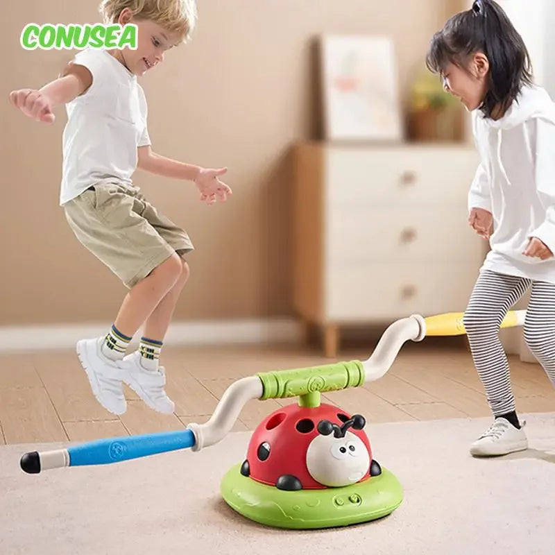 Kids Sports Toy 5/3/2 In1 Skipping Rope Toss Rings Game Stomping Launch Launcher Jumping Indoor Outdoor Sensory Training