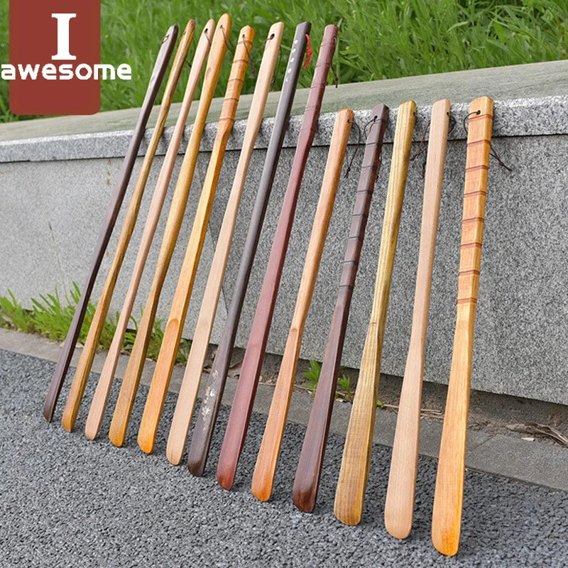 Professional Shoe Spoon Home Tools Durable Professional Wooden Shoe Horn Flexible Wood Long Handle Shoehorn Useful Shoe Lifter