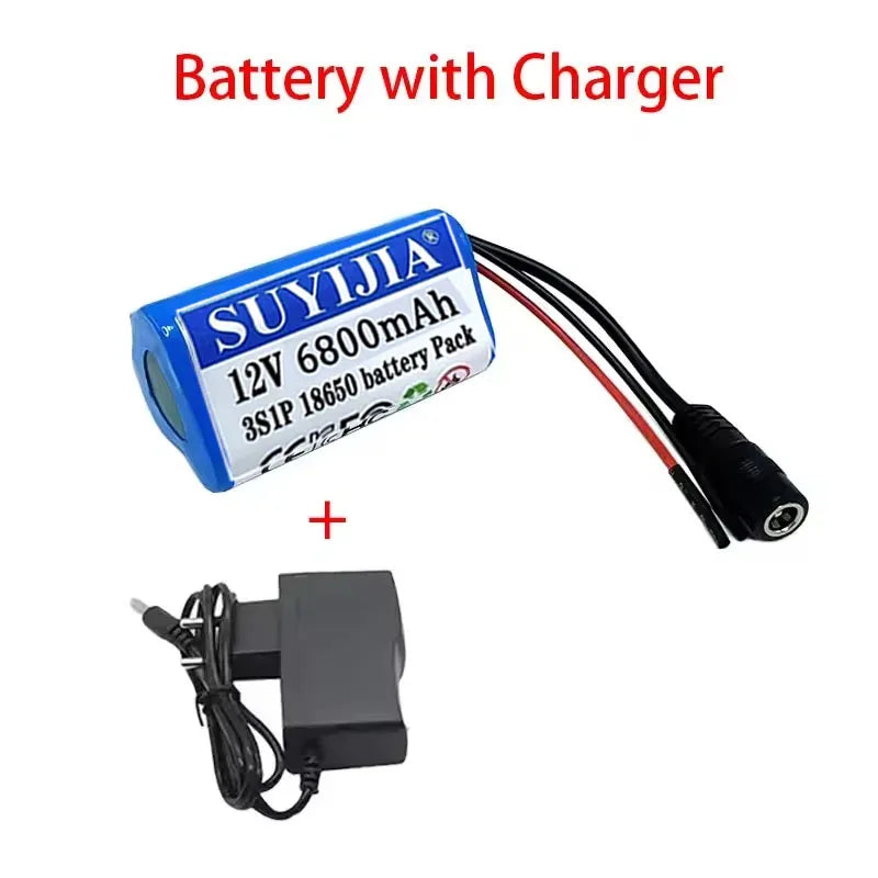 New Original 12V 3S1P Battery 6800mAh 12.6v 11.1v 18650 Lithium-ion Battery Pack Rechargeable Battery for CCTV Camera Fascia Gun