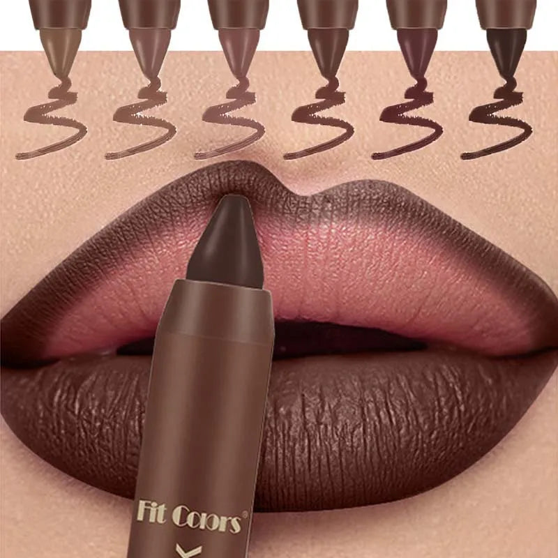 Matte Lipstick Makeup Velvet Lip Liner Crayon Sexy Brown Red Chocolate Tint Lipstick Lip Contouring Lipliner Outline Cosmetic