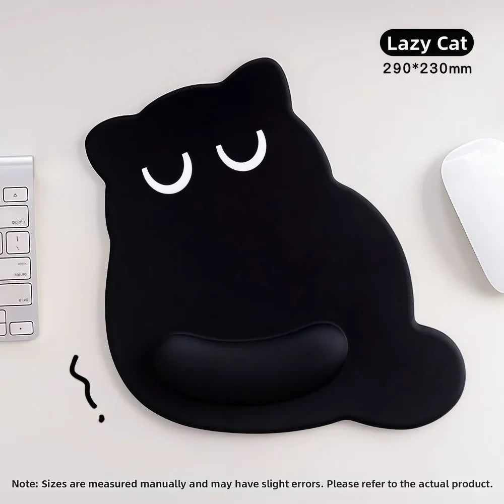 Big-eyed Cat Mouse Pad Non-Slip Comfortable Wrist Rest Typing Pad Dirt-resistant Soft Ergonomic Mouse Pad For Computer Office