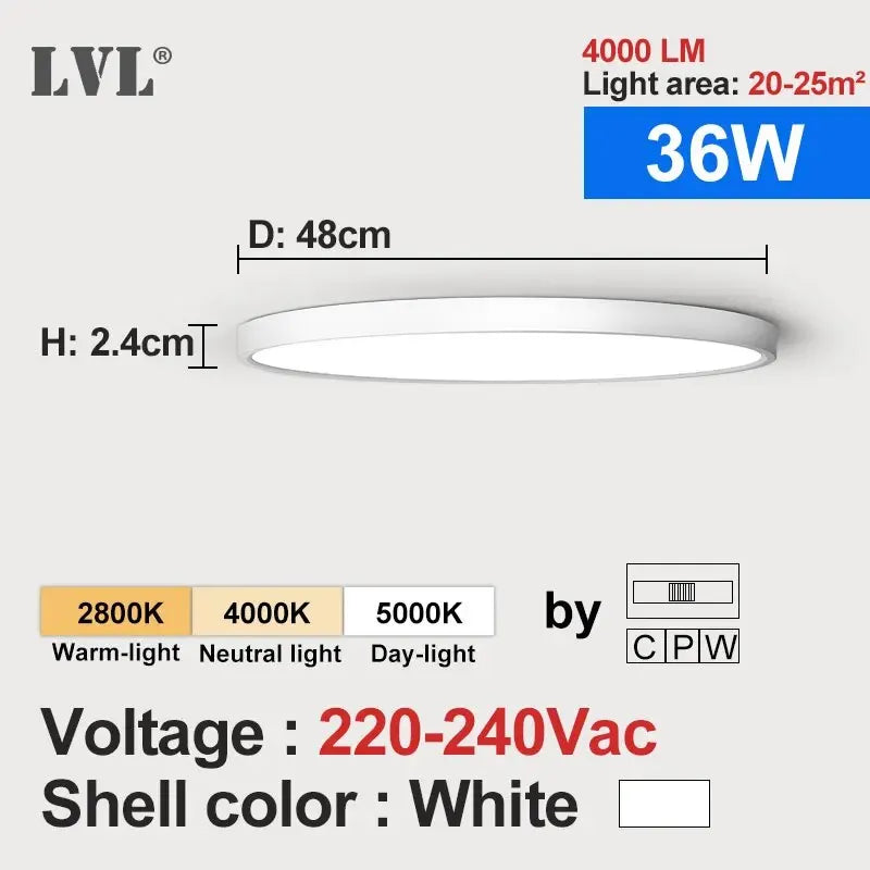 LVL LED Ceiling Light Wood Grain & White 3 in 1 Lighting Colors Home Lighting Kitchen Bedroom Bathroom Round Flush Ceiling Lamp