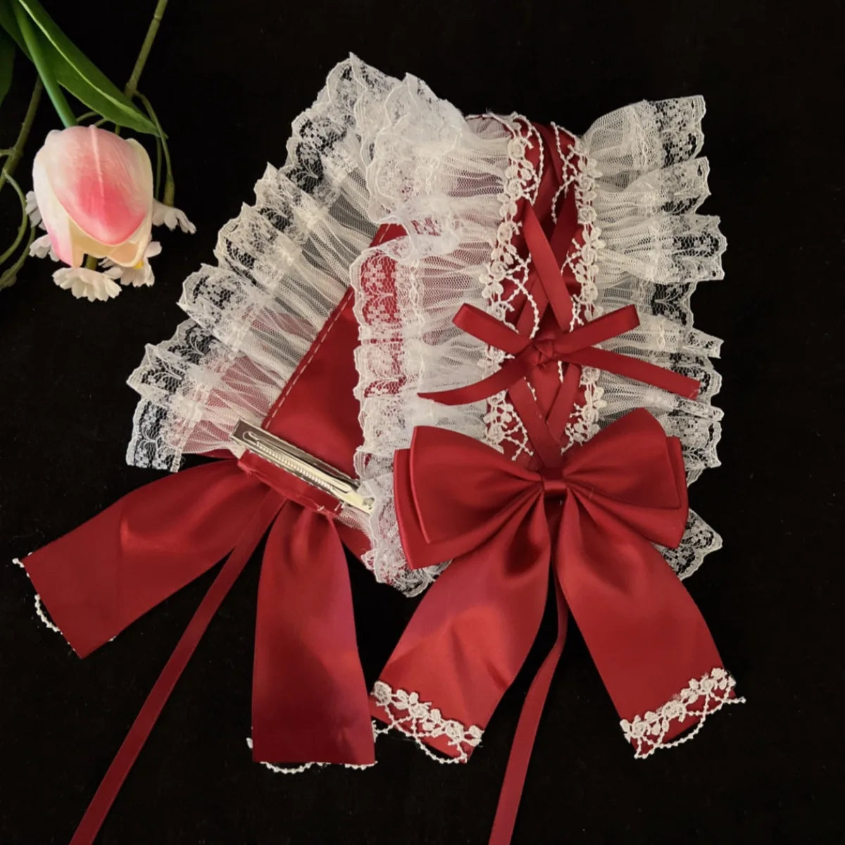 1PC Lolita Headband Hairband Bow Lace Lolita Accessories Sweet Japanese Lolita Maid Versatile Headwear Bear Ears