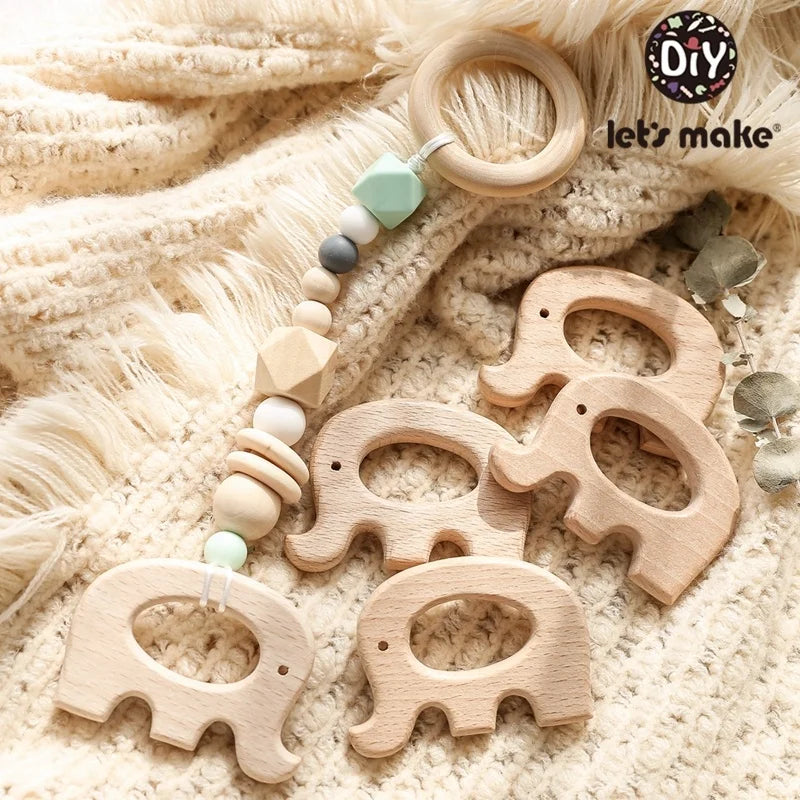 1pc Baby Teether Wooden Animal Pacifier Pendant BPA Free Beech Koala Rodent Teething Toys Kids Products Gifts