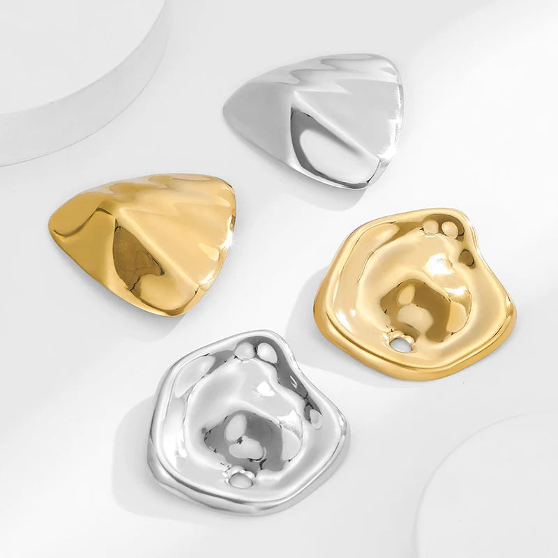 Loe | Stainless Steel Geometric Brooch New Plated 18k Gold Clothing Accessories High Quality Irregular Jewelry