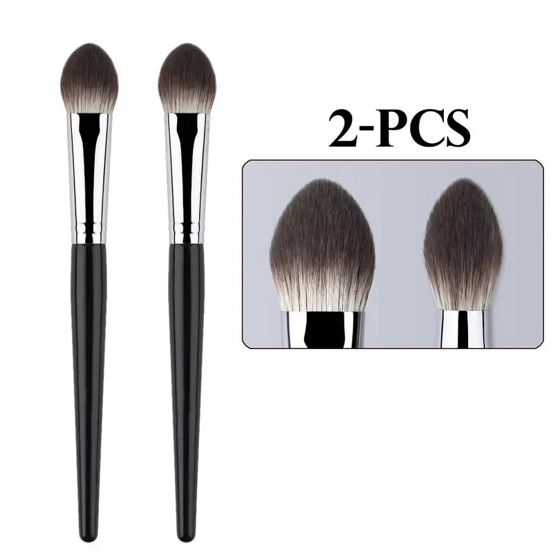 1/2PCS Peach Heart Blusher Brush - Precision Flat Applicator for Powder/Cream/Liquid, Vegan & Cruelty-Free Makeup Tool