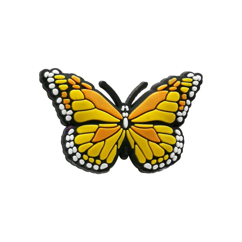 1/16pcs Cute Dog Butterfly Shoe Accessories for Women Girls Yellow Diamond Heart Shoe Charms Cherry Blossom Palm Pin Clog