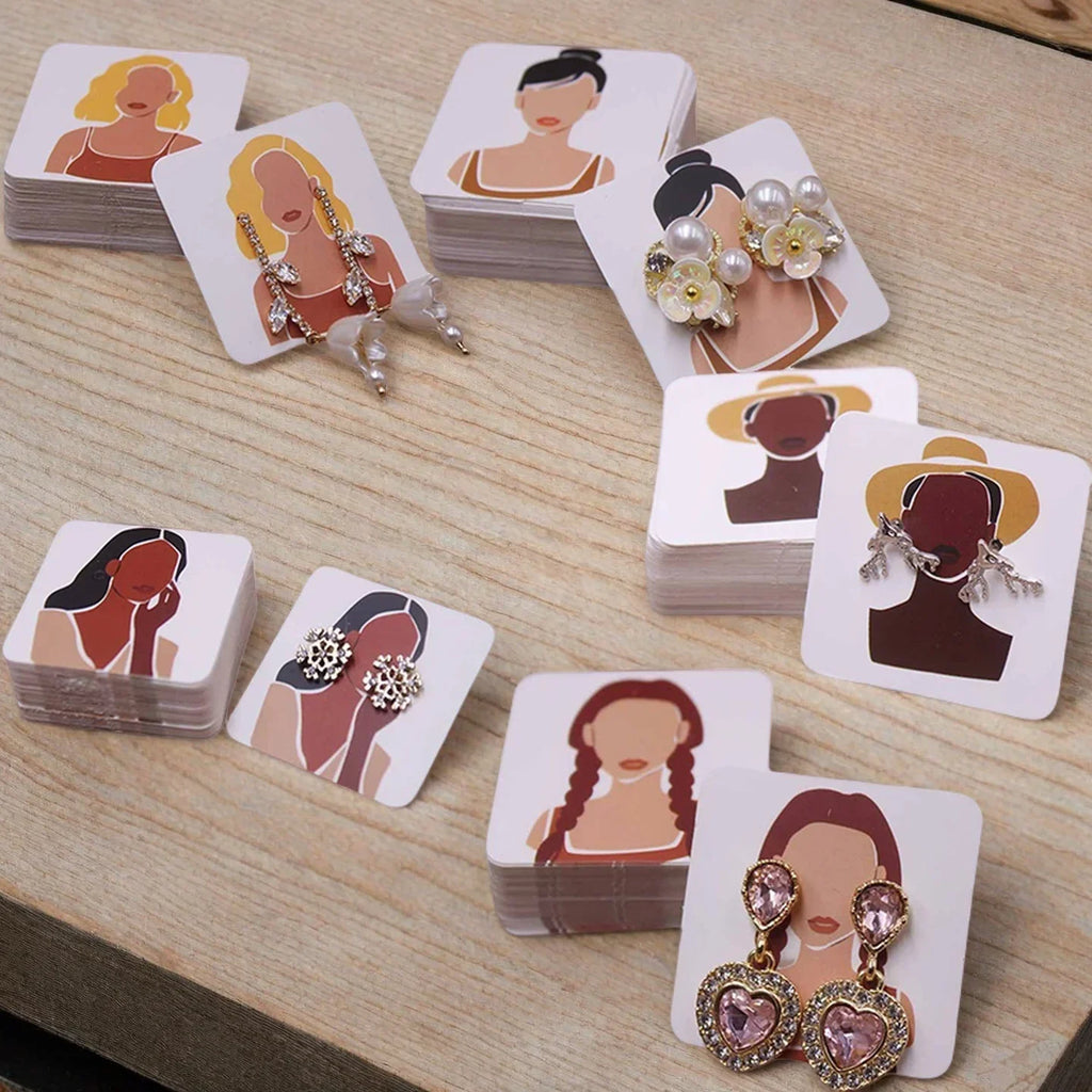 Earring Cards for Display 100 Pcs Kraft Paper Earring Display Cards Ear Studs Supplies Jewelry Holder