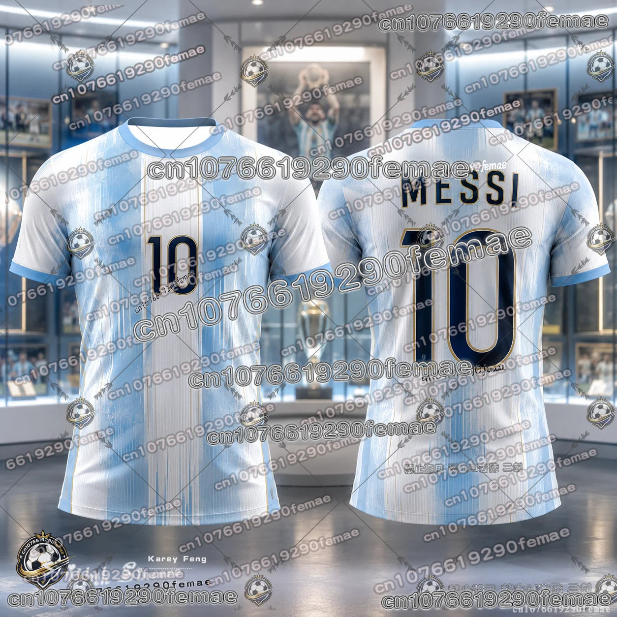 2026 Messi Football Fans Commemorative Jersey Quick Dry Breathable Casual Sports Soccer Shirt Short Sleeve Tee for Kids Adults