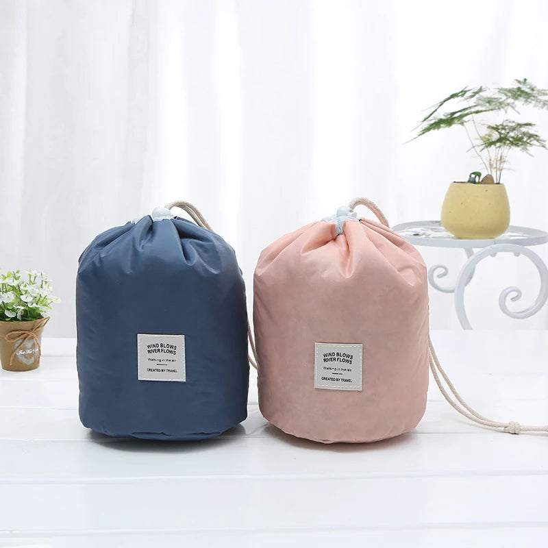 New Cosmetic Bag Fashion Round Waterproof Makeup Bag Travel MakeUp Organizer Female Storage Toiletry Kit Case,ylon High Capacity