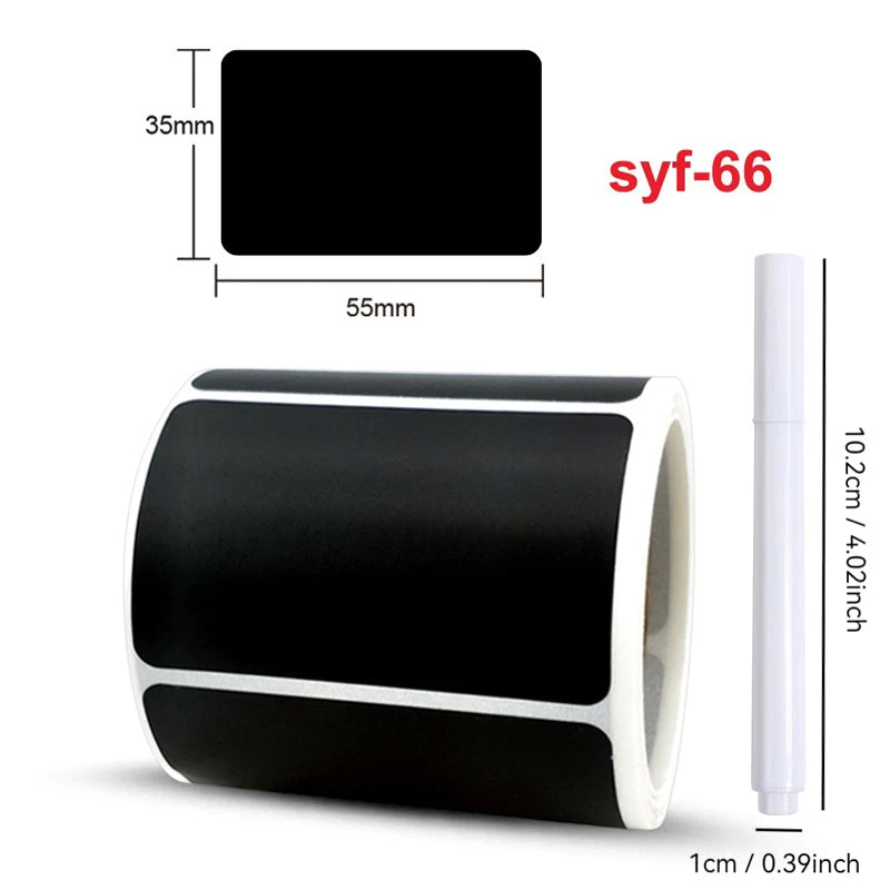 120Pcs/Roll 3 Styles Removable Blackboard Stickers With Erasable Pen Waterproof Chalkboard Labels 1.4*2.2in for Home & Kitchen
