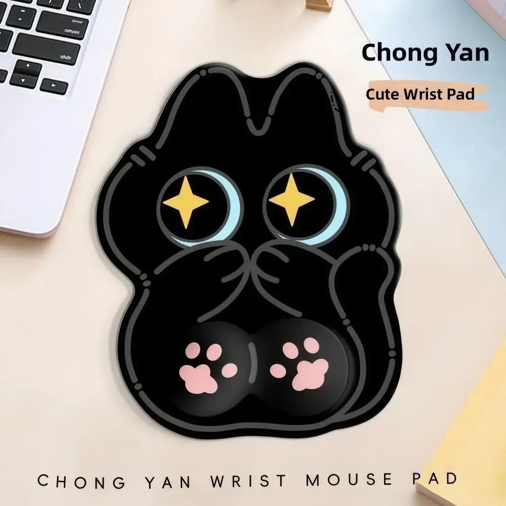 Big-eyed Cat Mouse Pad Non-Slip Comfortable Wrist Rest Typing Pad Dirt-resistant Soft Ergonomic Mouse Pad For Computer Office
