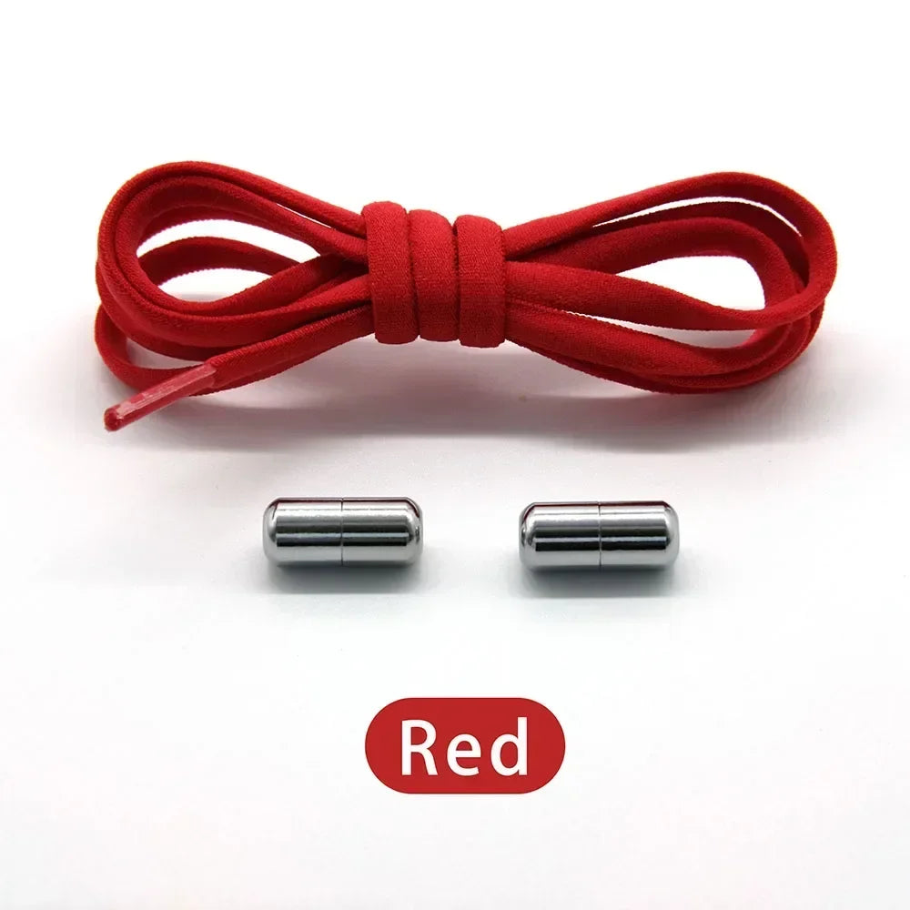 Elastic No Tie Shoelaces Semicircle Shoe Laces for Kids and Adult Sneakers Shoelace Quick Lazy Metal Lock Laces Shoe Strings