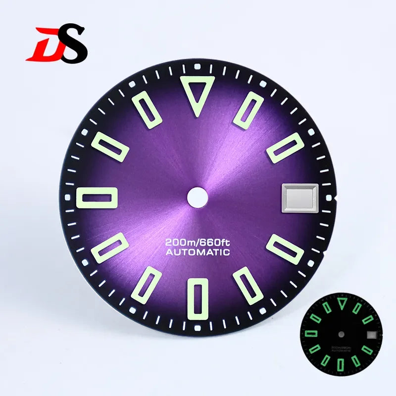 NH35 Dial Matte Dial Hollow Index 28.5mm BGW9 C3 Lume for NH35/NH34 Movement Custom Logo Watch Accessories