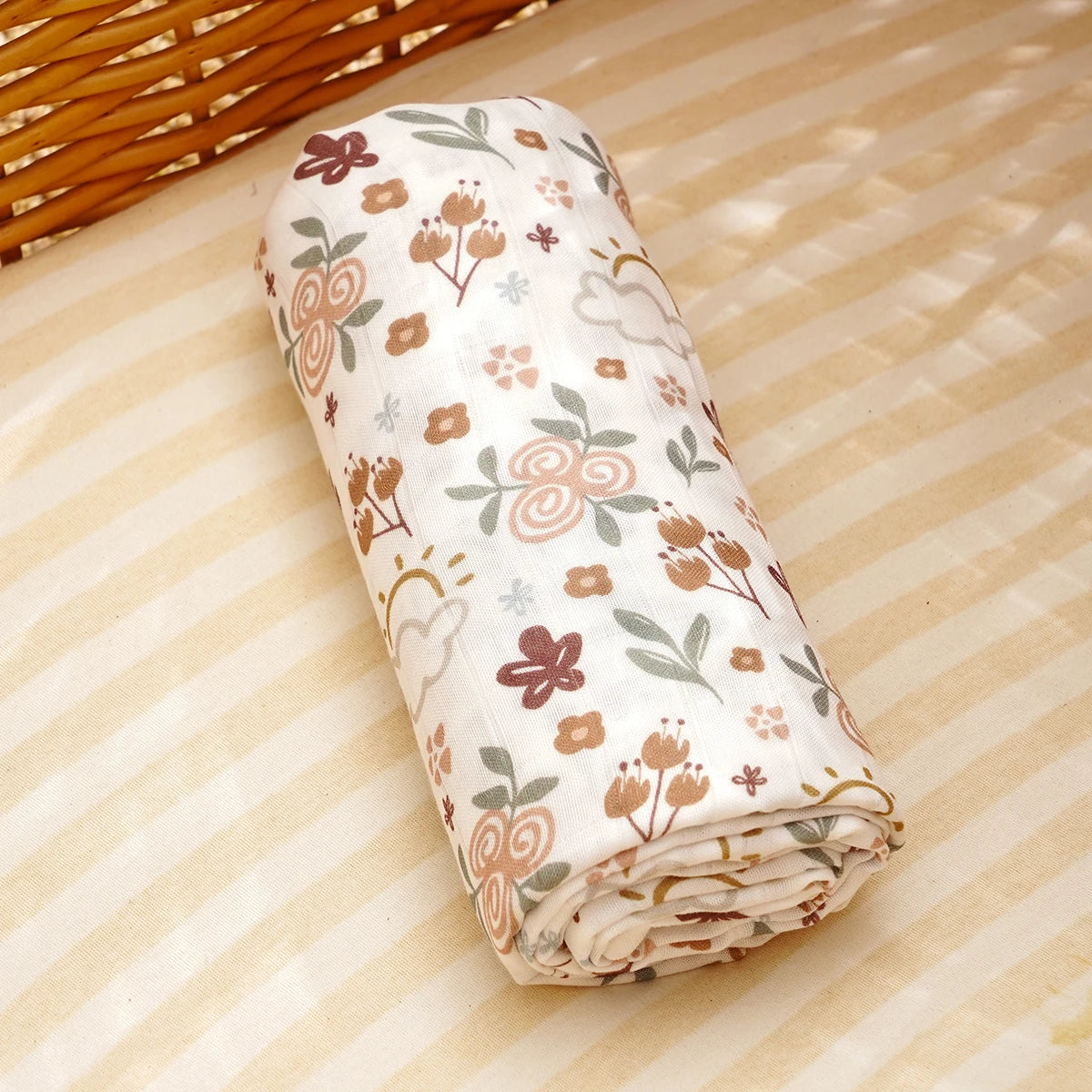 Elinfant 100% Cotton 120*110cm 2 Layers Newborn Baby Bath Towel Wrap Muslin Swaddle Blankets Wholesale Dropshipping