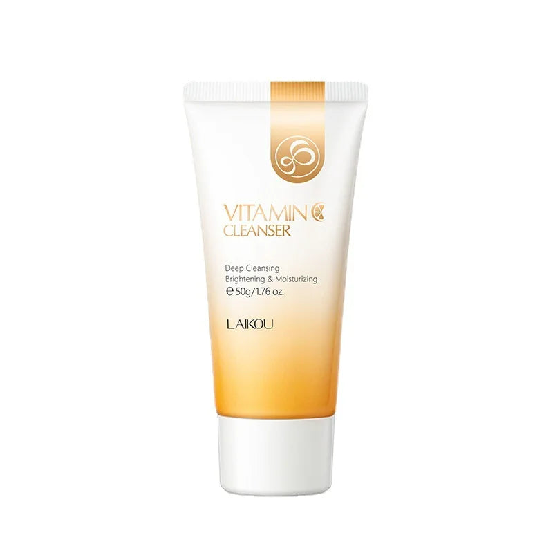 LAIKOU 50g Vitamin C Facial Cleanser Brightening Moisturizing Deep Cleansing Foam Dense Amino Acid Gentle Cleanser Face SkinCare