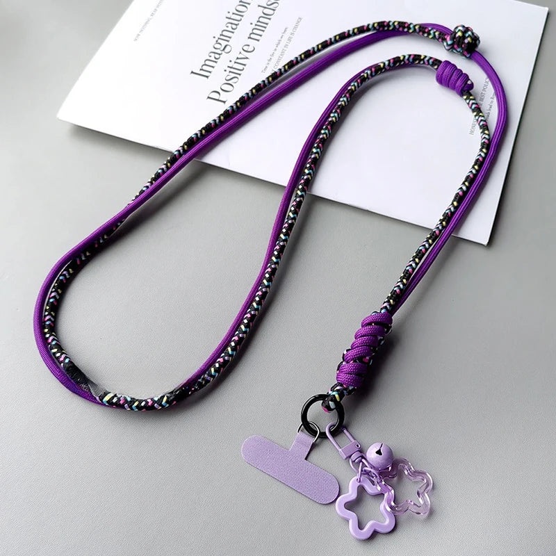 Braided Phone Lanyard Long Crossbody Shoulder Strap Adjustable Outdoor Sports Mountaineering Rope Anti Loss Neck Phone Strap
