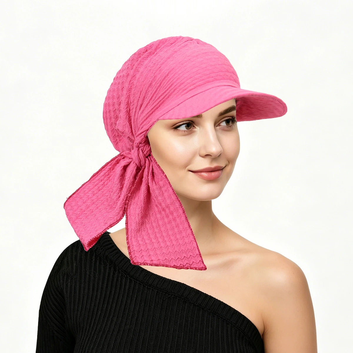 2026 New Women Solid Color Turban Hat Outdoor Brim Sunshade Hats Curved Hat Baseball Cap Sun Hats Headscarf Scarf Femme