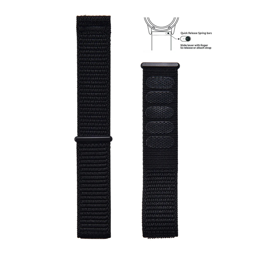 20mm 22mm Quick Release Hook Loop Elastic Sailcloth Nylon Watch Strap Adjustable Comfortable Universal Replacement Watchbands