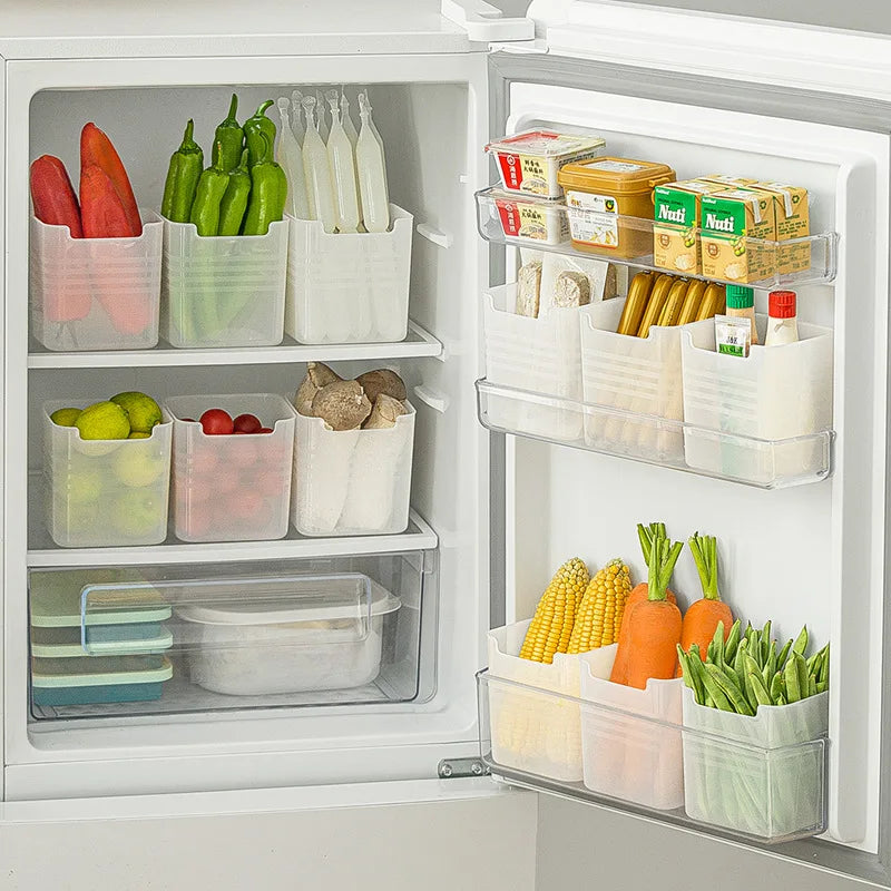 Fridge Organizer Refrigerator Side Door Organizer Box Food Sorting Crisper Household Kitchen Organizing Food Grade Kitchen Box