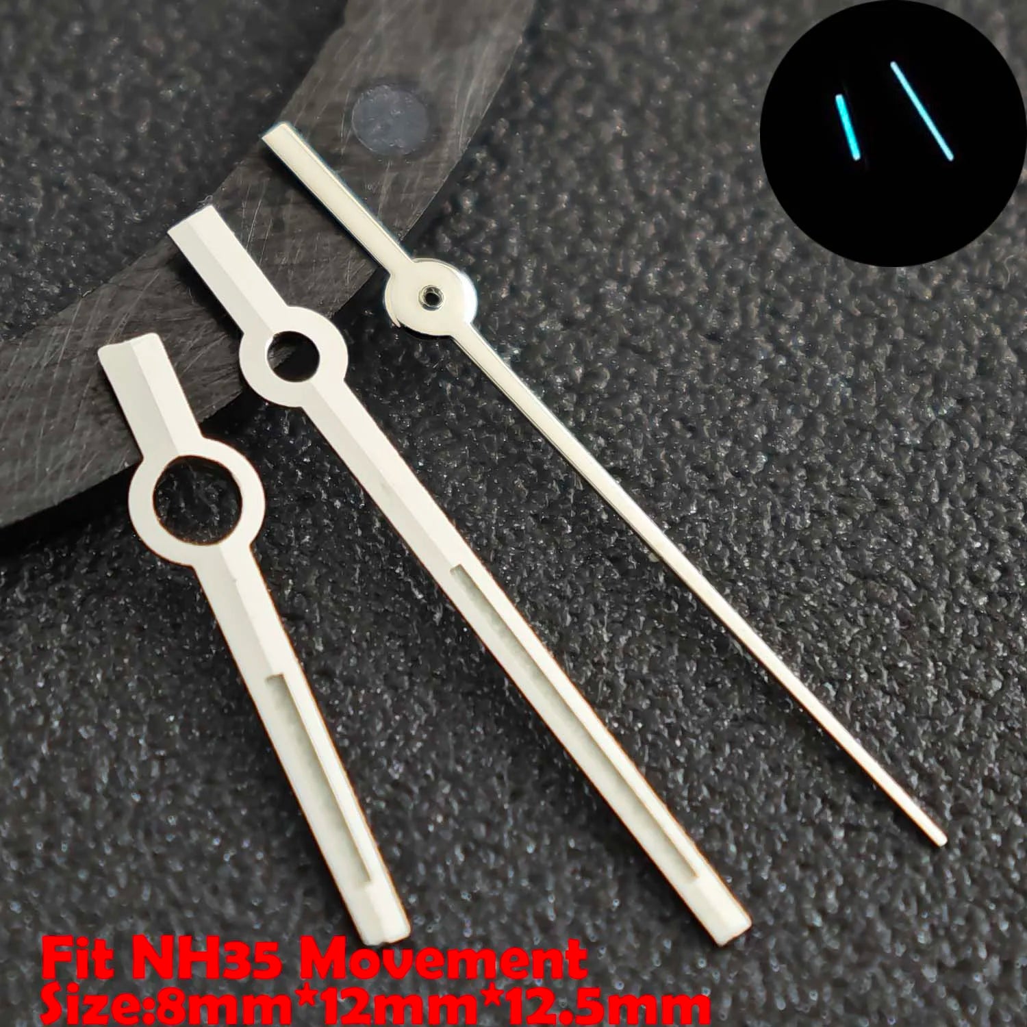 NH35 Hands Watch Hand Suitable for NH35/NH36/NH38/NH72 Movements, Green/Blue-Green Luminous Watch Hands, Replacement Part