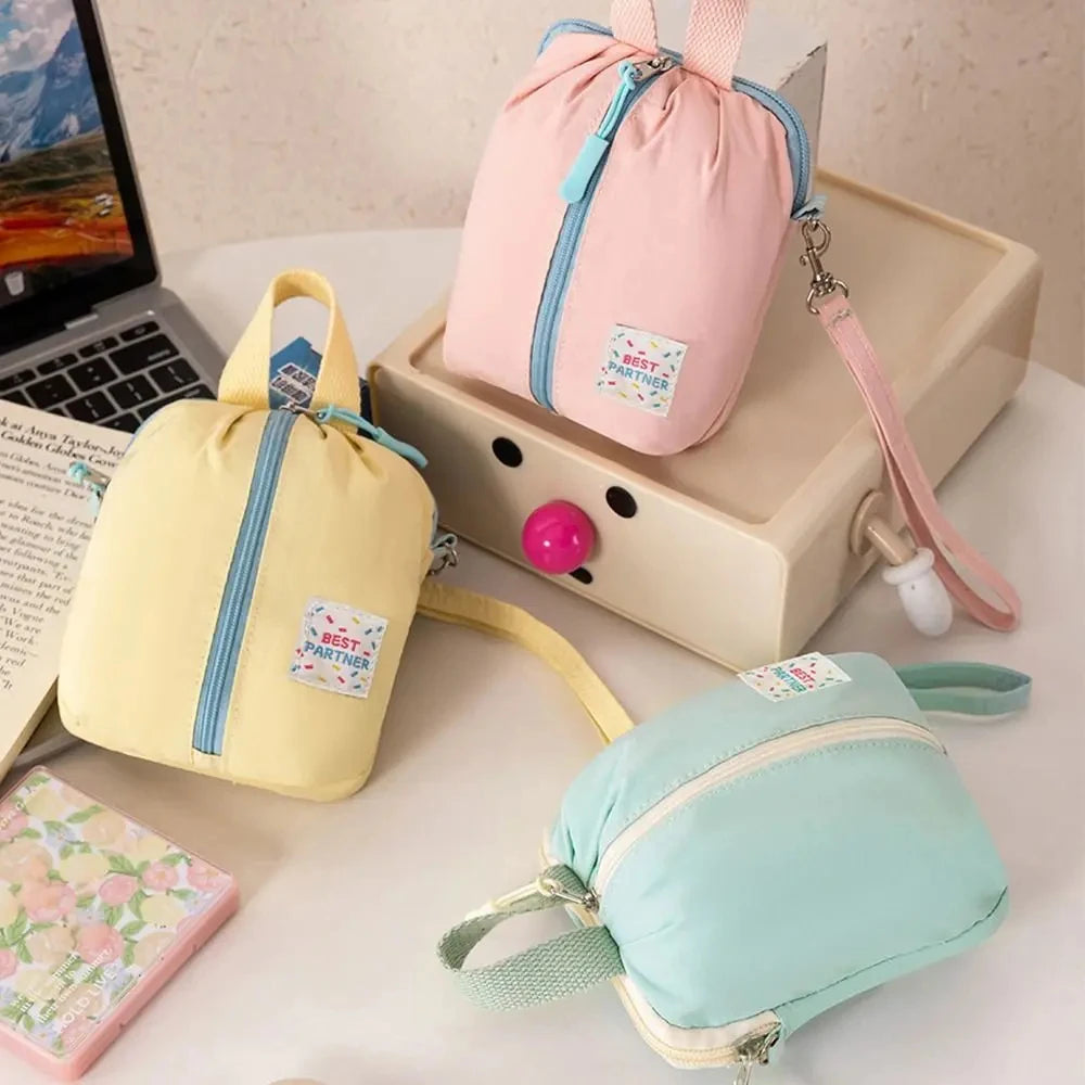 Portable Small Sanitary Napkin Storage Bag Macaron Travel Toiletry Cosmetic Case Makeup Organizer Versatile