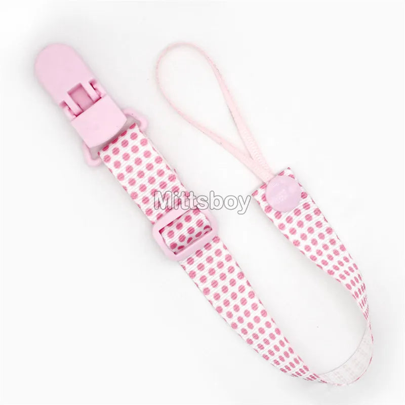 Fixed Button Baby Pacifier Clips Chains Ribbon Dummy Soother Holder Chains Anti-drop Buckle Strap for Pacifier Baby Feeding Gift