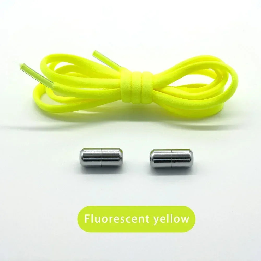 Elastic No Tie Shoelaces Semicircle Shoe Laces for Kids and Adult Sneakers Shoelace Quick Lazy Metal Lock Laces Shoe Strings