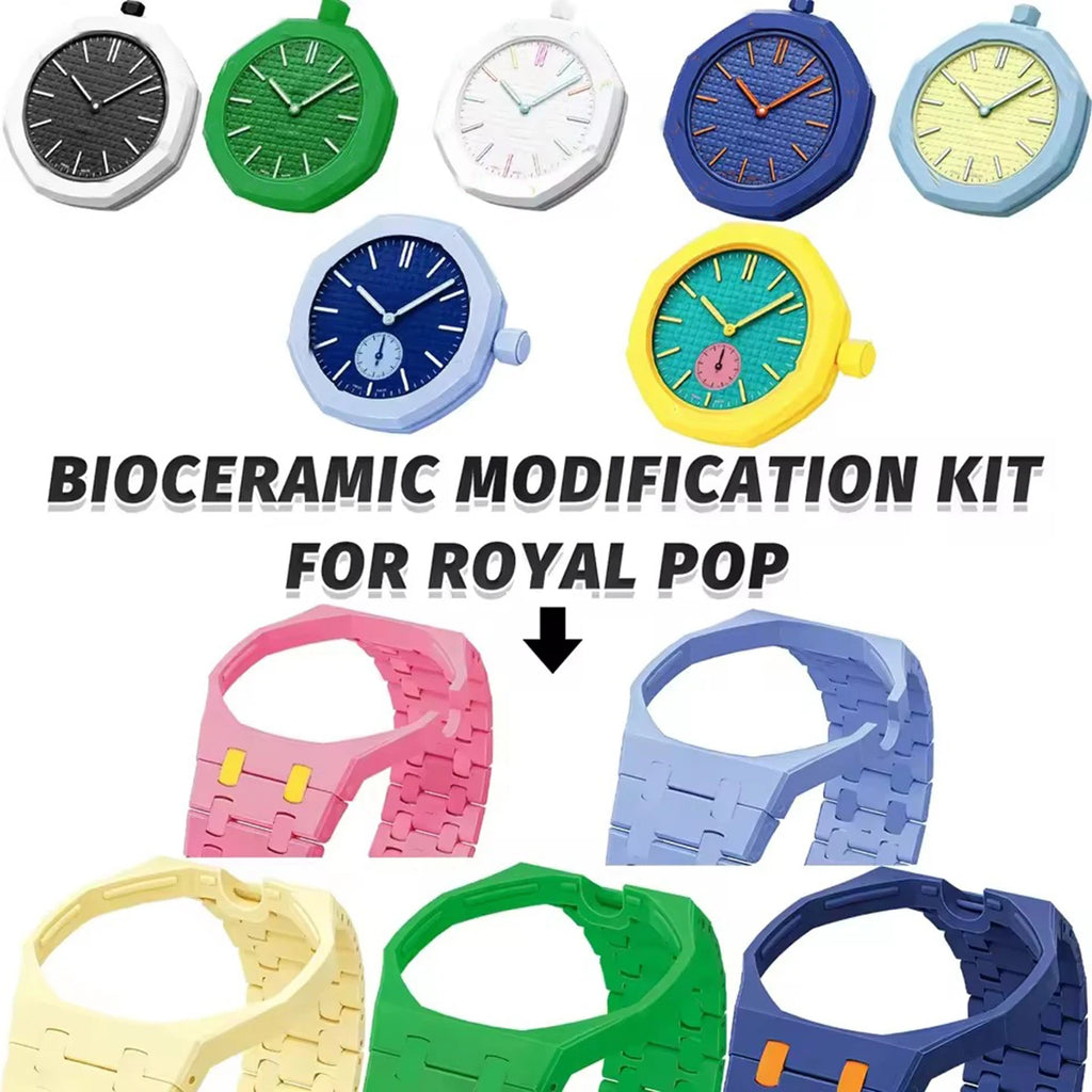 Advanced Luxury Modification Kit For Swatch X AP Royal POP Ceramic Biomaterials Watch Case Strap Pocket Changer To Wristwatch