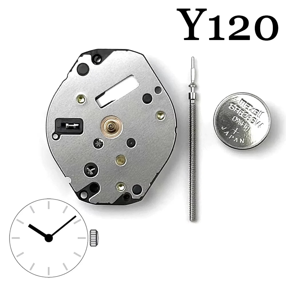 26.5mm Square Diamond Watch Case Fit 19mm Dial Two Blue Sword Shape Hands for Y120 Quartz Panther Cartier Movement Mod Parts