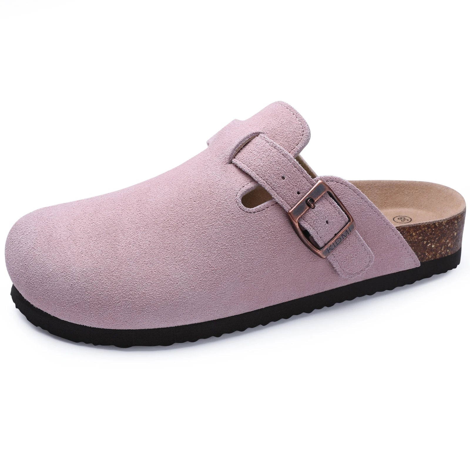 Crestar Women Genuine Suede Clogs Fashion Cow Leather Slippers New Color Soft Cork Footbed Mules Potato Shoes with Arch Support