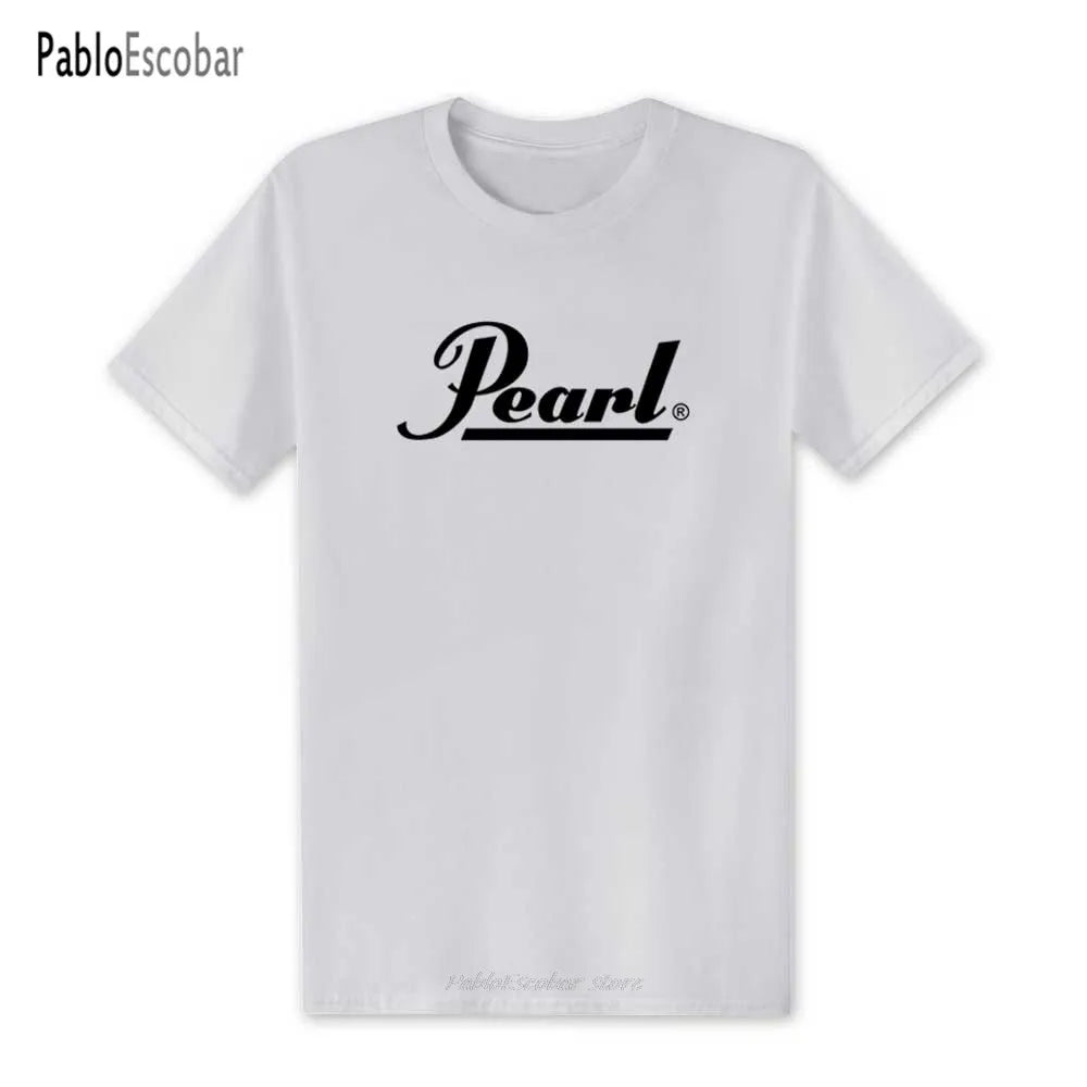 Fashion Drums Brand Men T Shirts Summer New Pearl T Shirt O-neck Short Sleeve Cotton Music T-shirts Top Tees