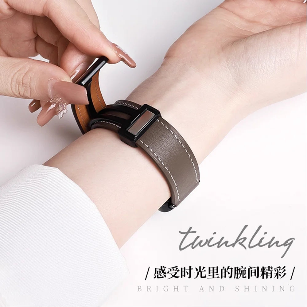 Magnetic Leather Strap for Huawei Band 10 9 8 NFC Soft Sport Replacement Breathable Correa Band10 Bracelet Wristband Accessories