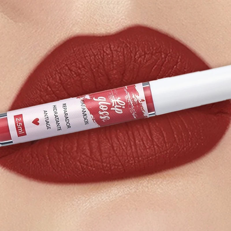 Matte Liquid Lipstick Rose Red Lip Glaze Makeup Moisturizing Waterproof Durable Lip Mud Non-stick Cup Lip Gloss Korean Makeup