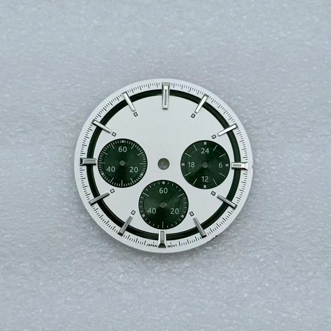 29.5mm/32.5mm No logo Sunburst Watch Dial For Seiko VK63 Longines Conquest Chronograph Quartz Movement Green Lume Mod Parts Case