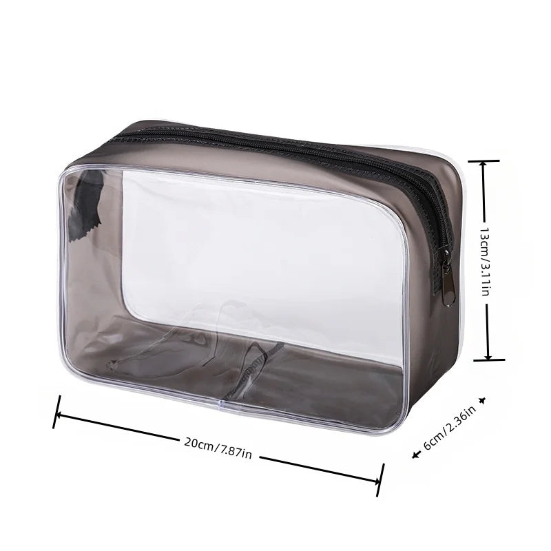 Transparent Cosmetic Bag, Clear Makeup Organizer Pouch for Toiletries, Portable Storage Bag for Travel & Gift（4pcs）